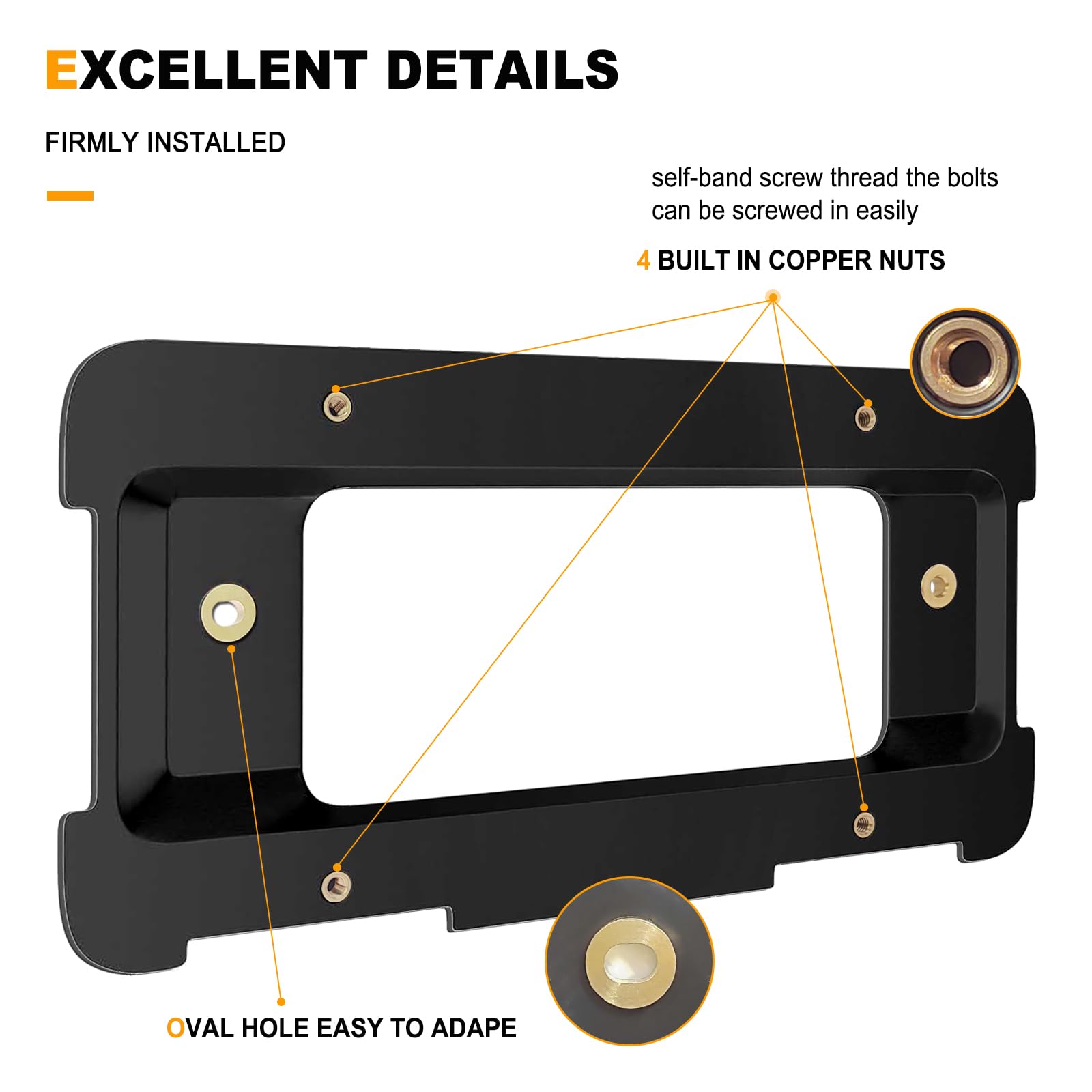 ZXFOOG Rear License Plate Holder Bracket for BMW 1/2/ 3/5 / 6/ X Series, 328i 323i 528i M3, Mini Cooper, Bumper Trunk Car Tag Frame with Screws, Replace 51187160607 511882380615
