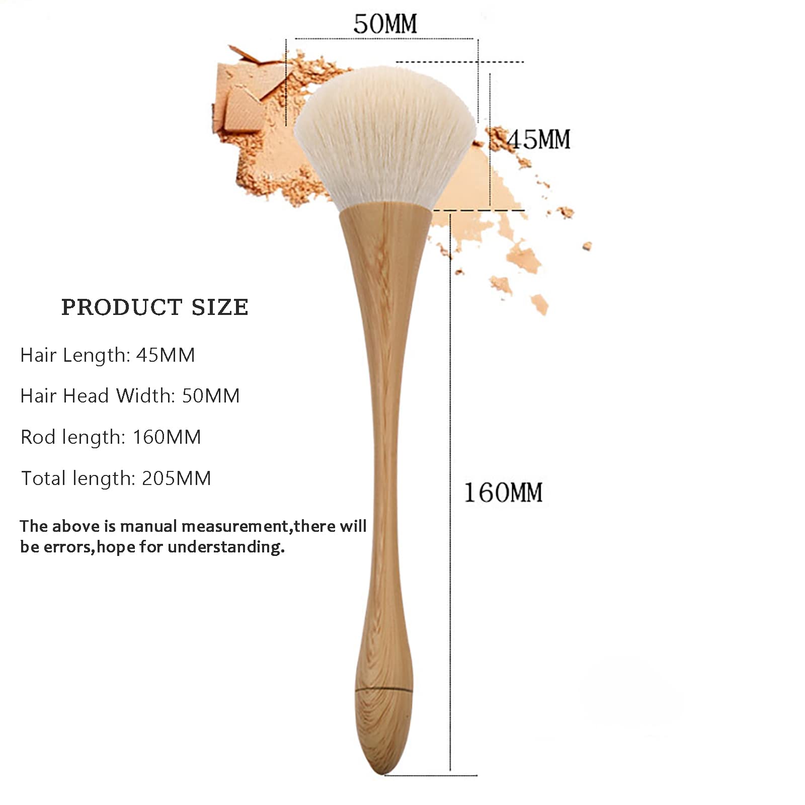 Makeup Brushes , Kabuki Makeup Brush,Professional Makeup Brushes Wooden Handle Cosmetics Brushes Foundation Concealer Powder Eye Make up Brushes (Wood color)