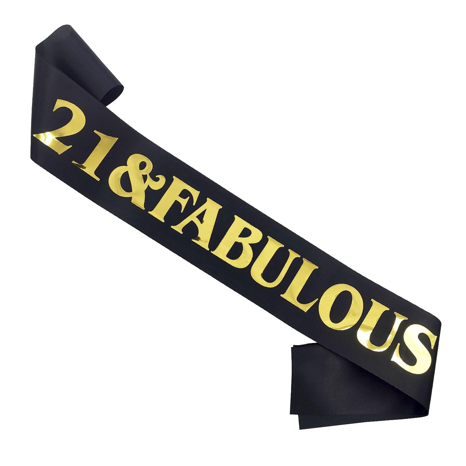 MGJSRNH Birthday Gift for Girl Boy,Fabulous 21st Birthday Satin Sash,Birthday Decorations Suppiies for Womens or Men(Black Gold)