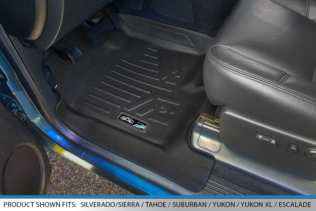 MAXLINER Custom Fit Floor Mats 3 Rows and Cargo Liner Behind 3rd Row Black Compatible with 2007-2014 Suburban/Yukon XL