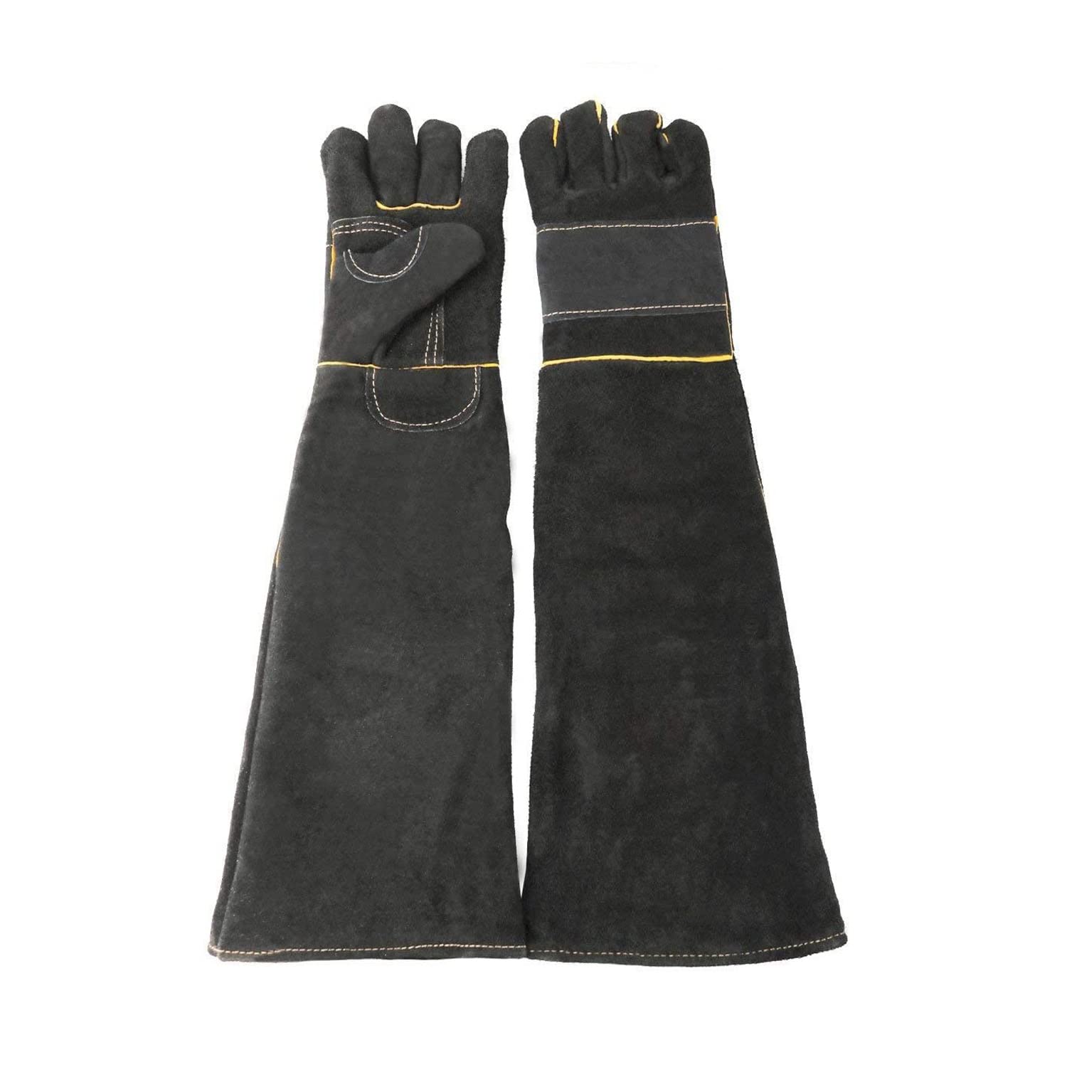 AOWPFVV Long Sleeve Thick Leather Animal Handling Glove Anti Scratch Protective Gloves for Training Dog Cat Bird Snake Parrot Lizard Wild Animals Reptiles,Bite Resistant Gloves