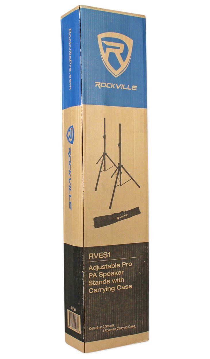 Rockville Pair RVES1 Adjustable Tripod DJ PA Speaker Stands +Carry Bag/Universal