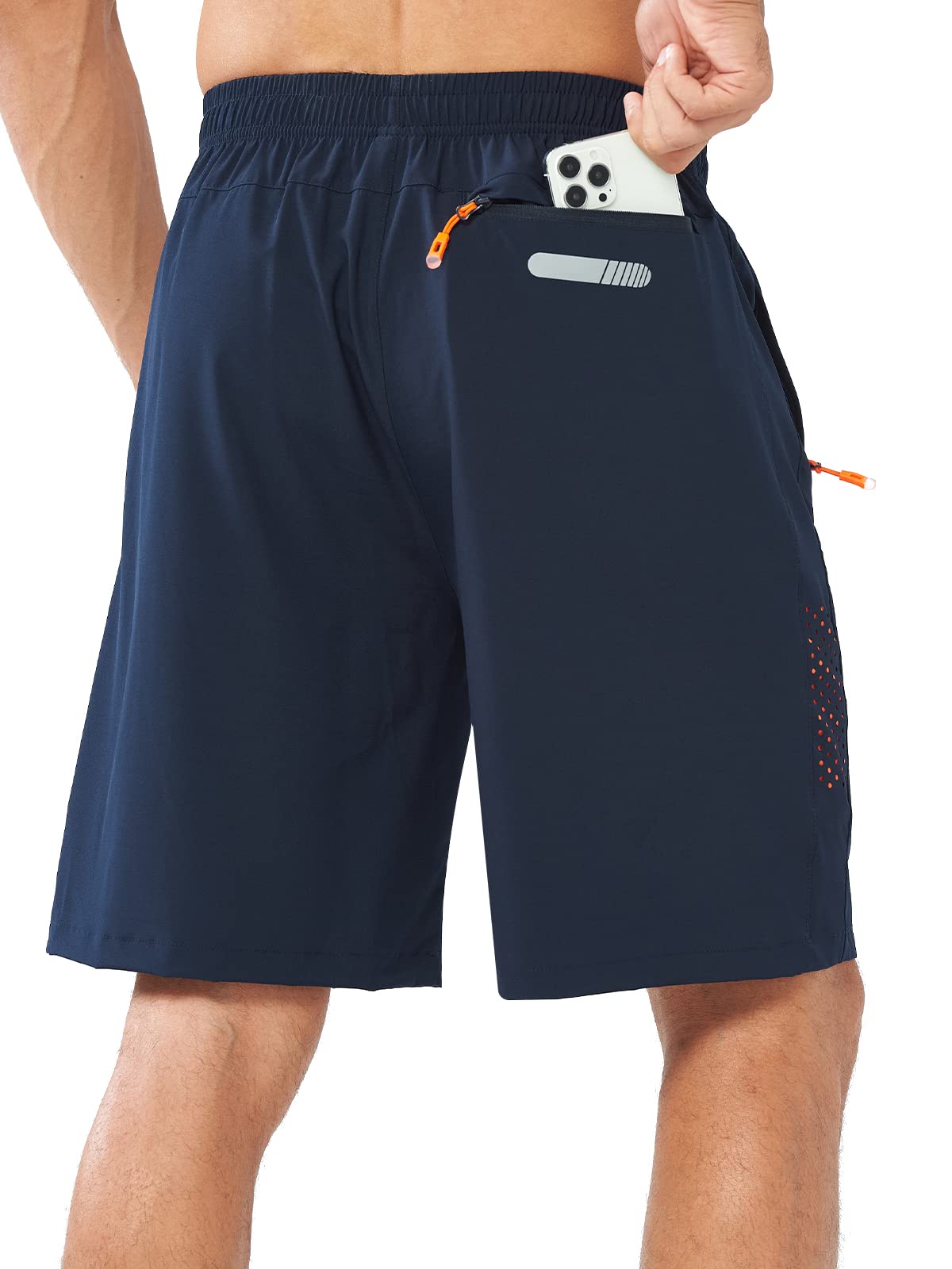 NORTHYARD Men's Athletic Hiking Shorts Quick Dry Workout Shorts 7"/ 9"/ 5" Lightweight Sports Gym Running Shorts Basketball Exercise NAVY-9inch L