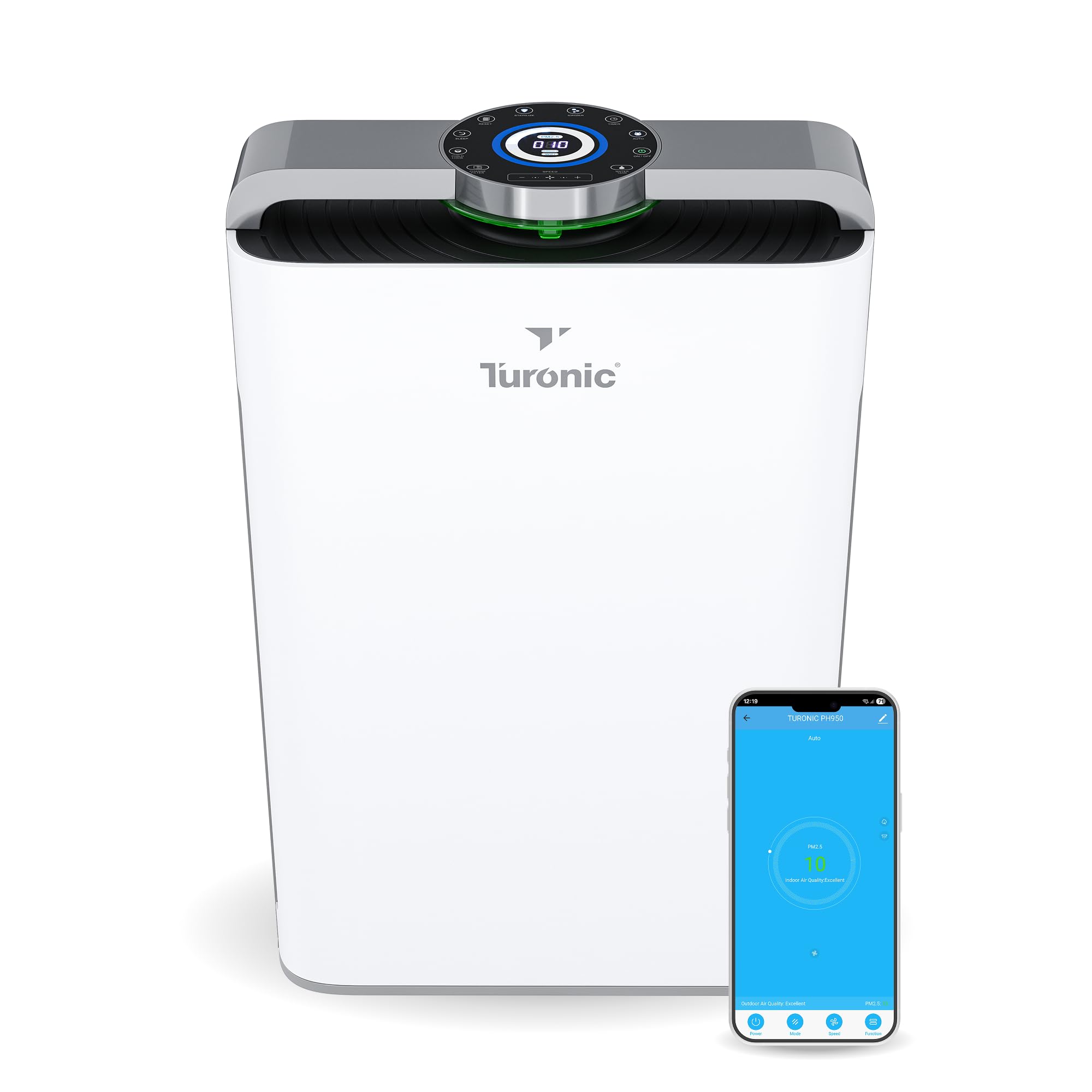 Turonic PH950 - Air Purifier And Humidifier Combo, up to 4200 Sq Ft Large Room Air Cleaner For Home, True Hepa 13 Filter, for Pet Hair, Smells, Pollen, Smoke in Office, Bedroom, Living Room, Basement