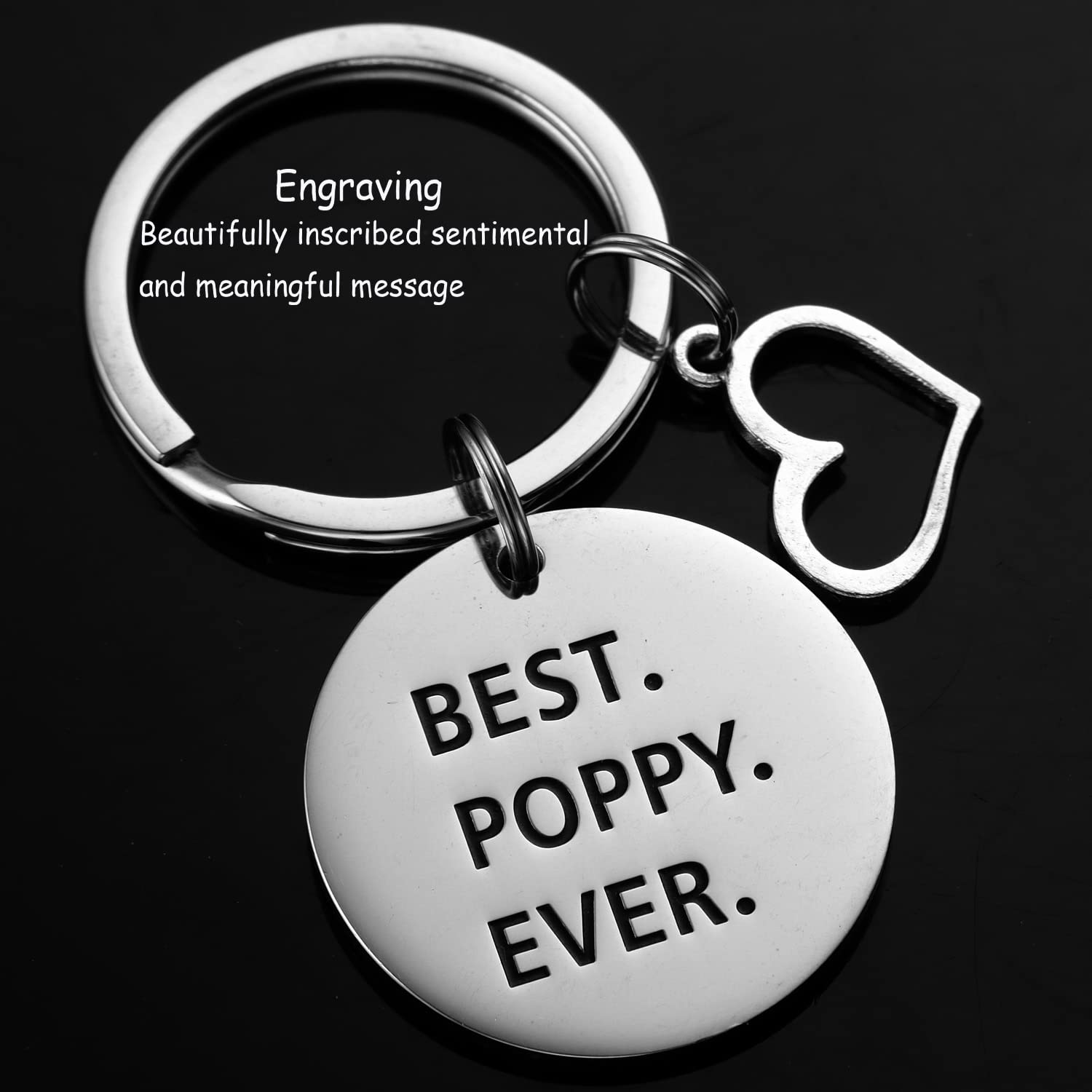 AHAETH Poppy Gifts Grandpa Key Chain From Grandchildren Granddaughter Best Poppy Birthday Ornament Presents Poppy Keychain
