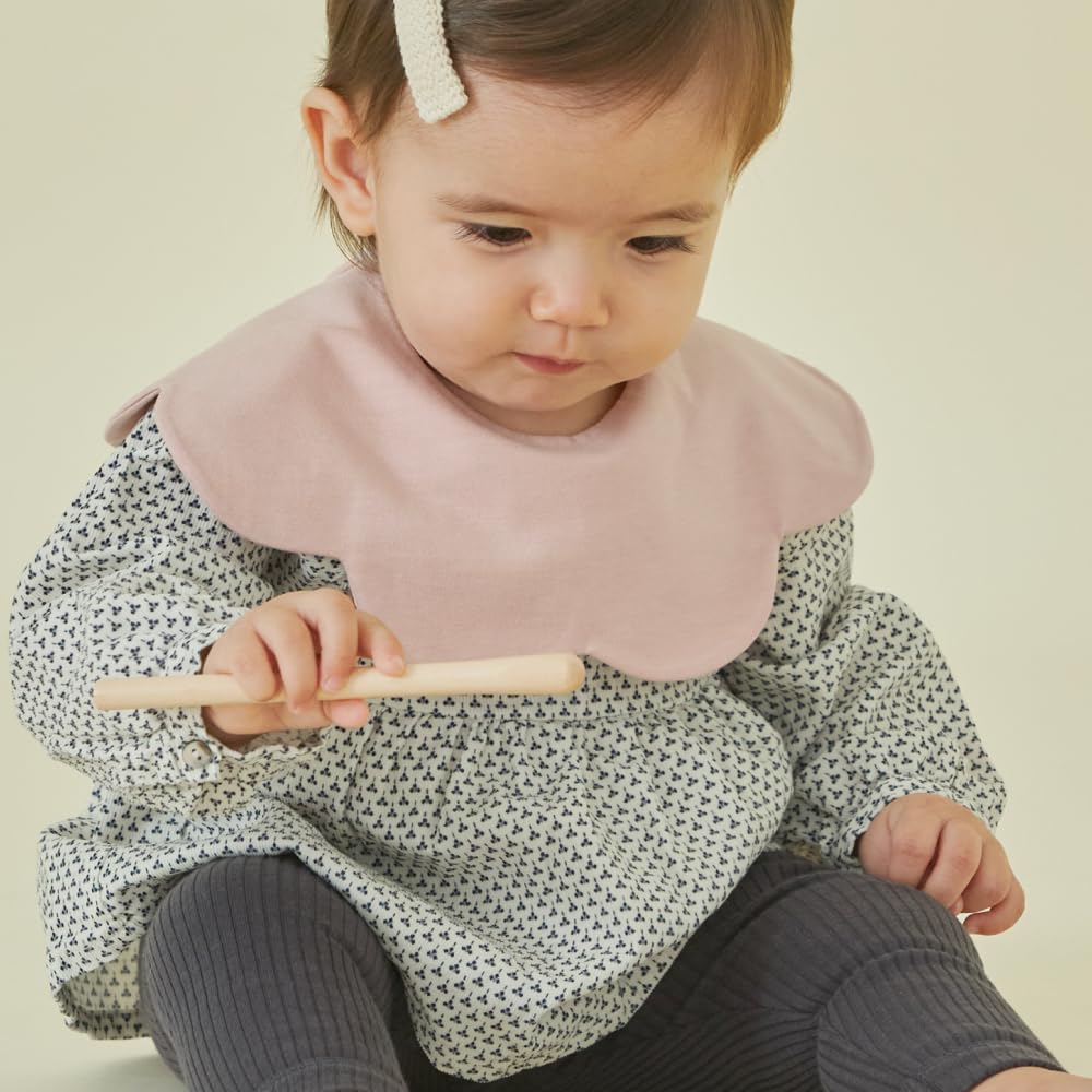 Konny Baby Bibs 5-Pack, 360 ° Rotate, New Year Gifts, Soft and Absorbent Bandana Drooling for Boys Girls baby Essentials(Set 5 - Mint, Pink, Beige, Wine Dot, Creamy Gingham)