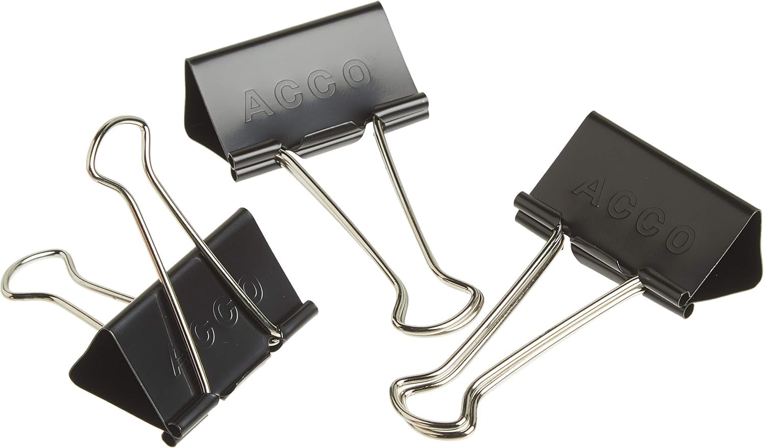 Acco Brand Binder Clips, Large, 1 Box, 12 Clips/Box (72100)