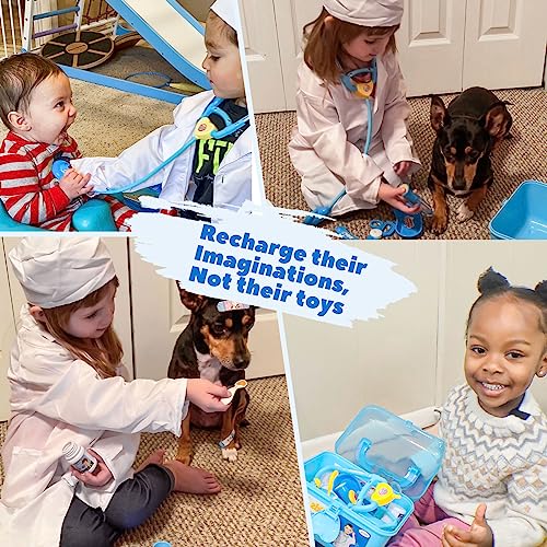 Liberry Toy Doctor Kit for Toddlers 3-5 Years Old Boys Girls, 30 Pcs Kids Doctor Playset Gift, Pretend Play Medical Set with Stethoscope, Doctor Role Play Dress Up Costume