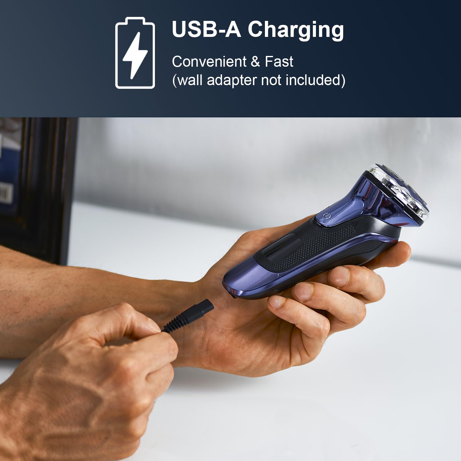 Electric Razor for Men, Noahstrong Electric Shaver for Men Face, Rechargeable Wet Dry Shaver with Pop Up Trimmer