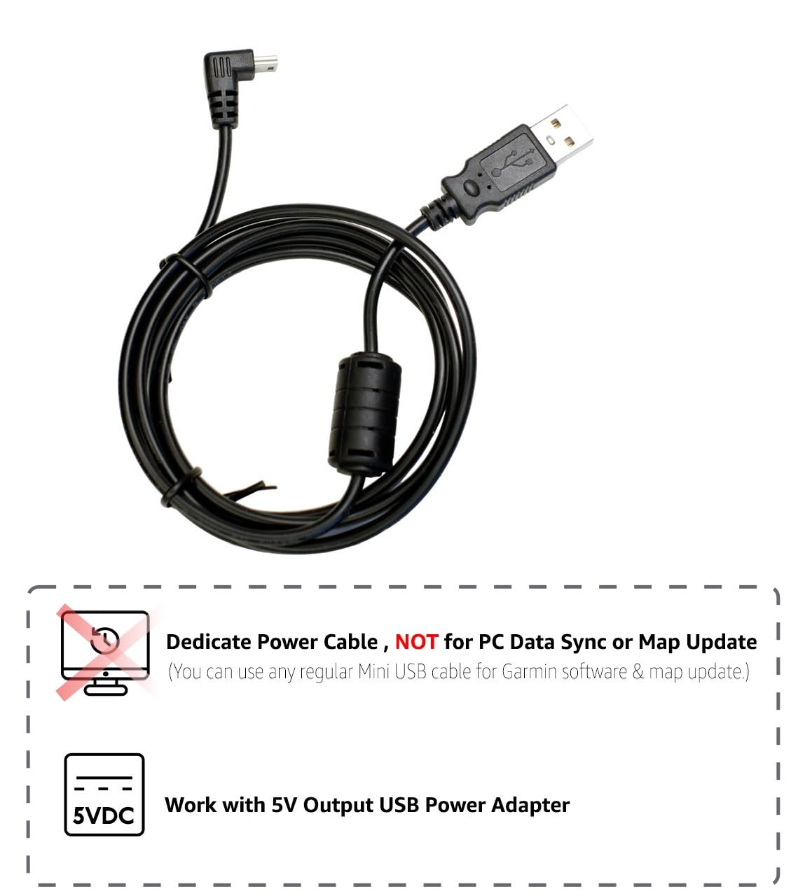 EDO Tech 6 Ft Mini USB Car Charger Power Cord for Garmin Nuvi Drive DriveSmart DriveAssist DriveTrack RV Auto Handheld Navigation GPS TA20 Compatible