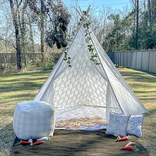 Huge Teepee Tent for Adult Super Large 85 inch Height Luxury Lace - Kids Adult Teepee Beach Tent for Party Outdoor Wedding Teepee Tent, Picnic Tent by Avrsol