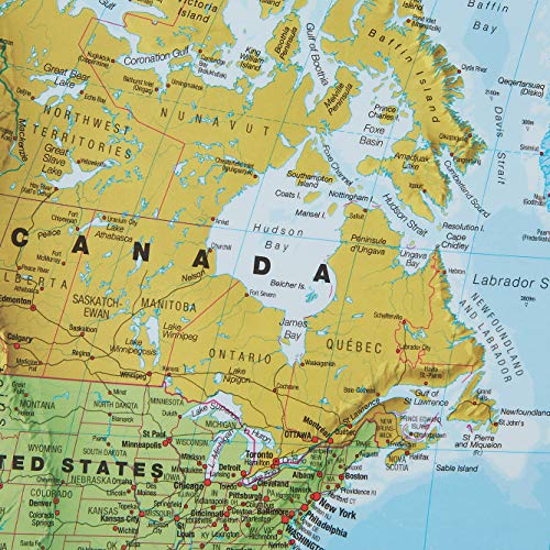 Maps International World Wall Map - Map of The World Poster - 23 x 33 - Front Lamination