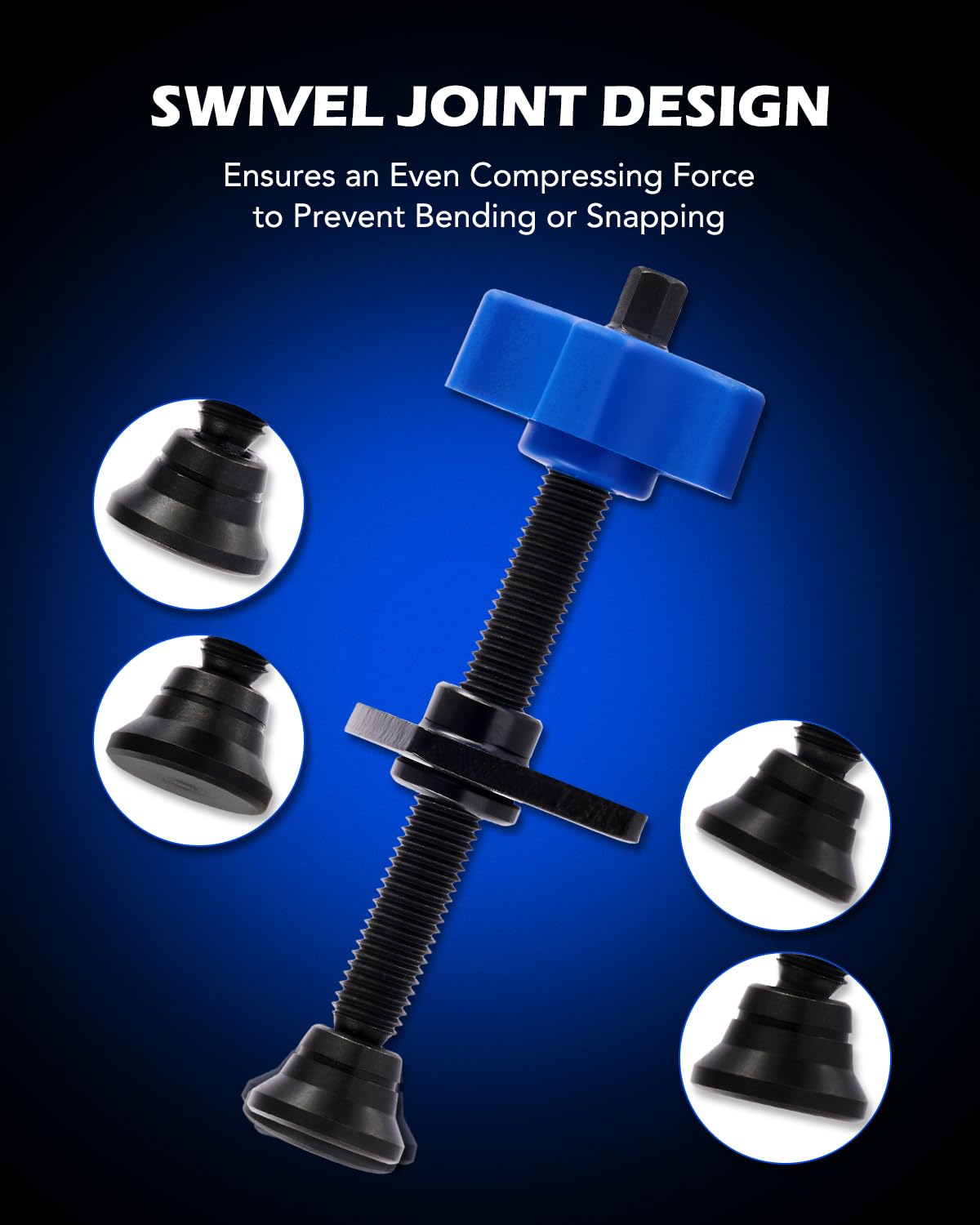 Orion Motor Tech Heavy Duty Brake Pad Spreader, Disc Brake Pad Tool Brake Piston Compressor Tool, Universal Brake Piston Tool with Solid Steel Swivel Joint for Car Light Truck with Caliper Hangers