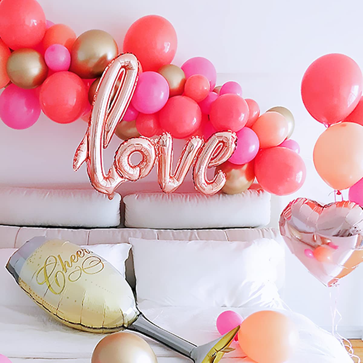 Coral Balloon Garland 83pcs 18/12/10/5 Inch Different Sizes Coral Color Peach Balloons Arch Kit for Girl Wedding Baby Shower Birthday Party Decorations