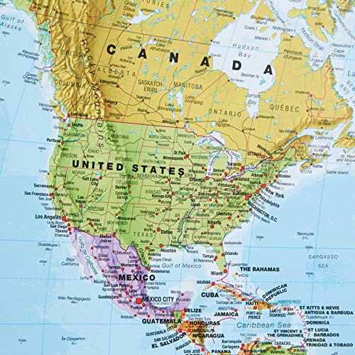 Maps International World Wall Map - Map of The World Poster - 23 x 33 - Front Lamination