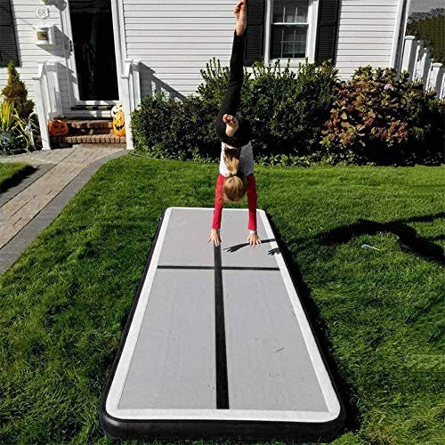 Inflatable Air Gymnastics Mat, 10ft/13ft/16ft/20ft Training Mat 4/8 inches Thickness Tumbling Mat with Electric Pump for Home/Gym/Outdoor-black-3-10