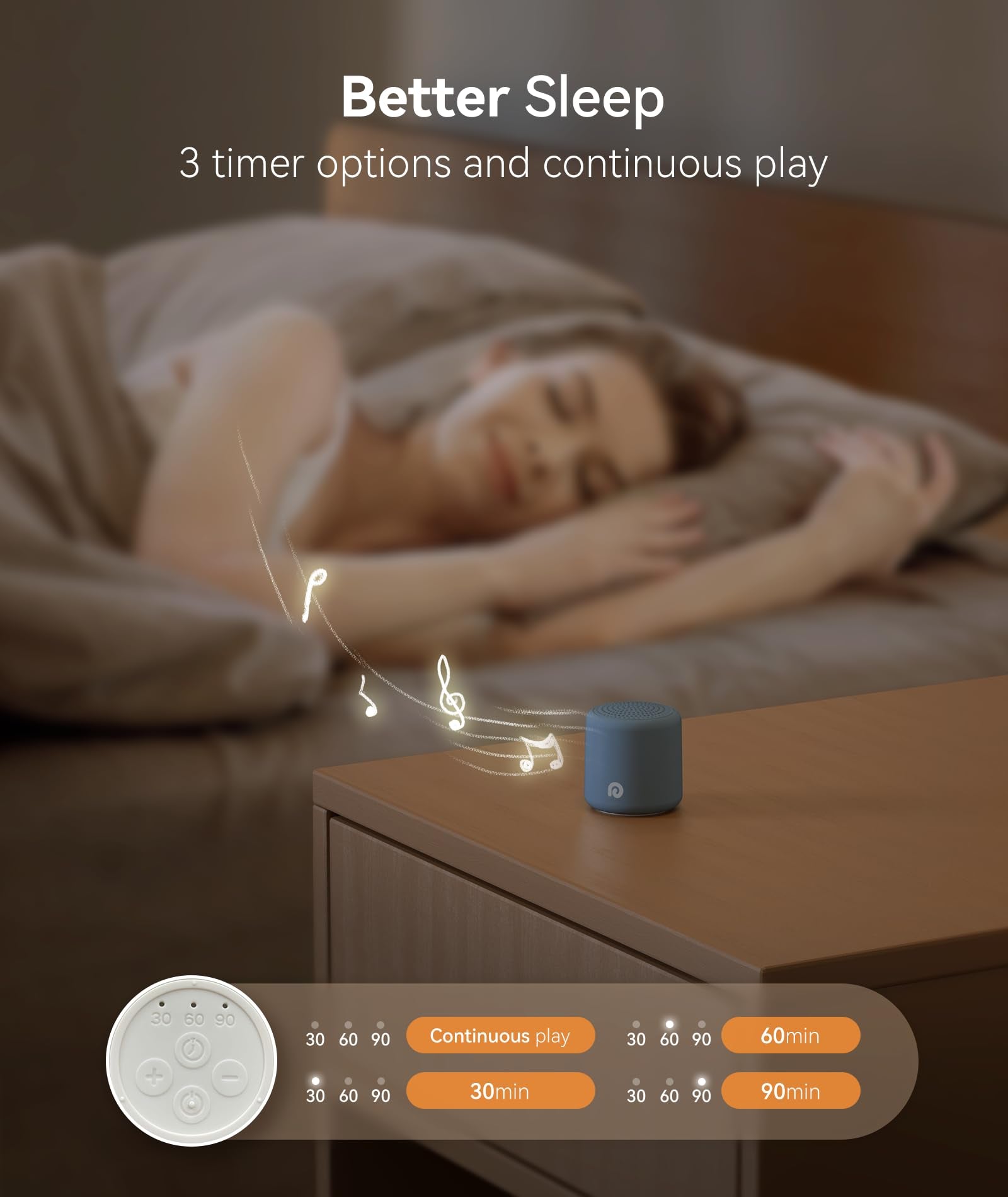Dreamegg Travel White Noise Machine - Portable Sound Machine for Baby Adults, Travel Sound Machine for Sleep, 16 Nature Sound, Timer, White Noise Machine for Sleeping Gift, Navy