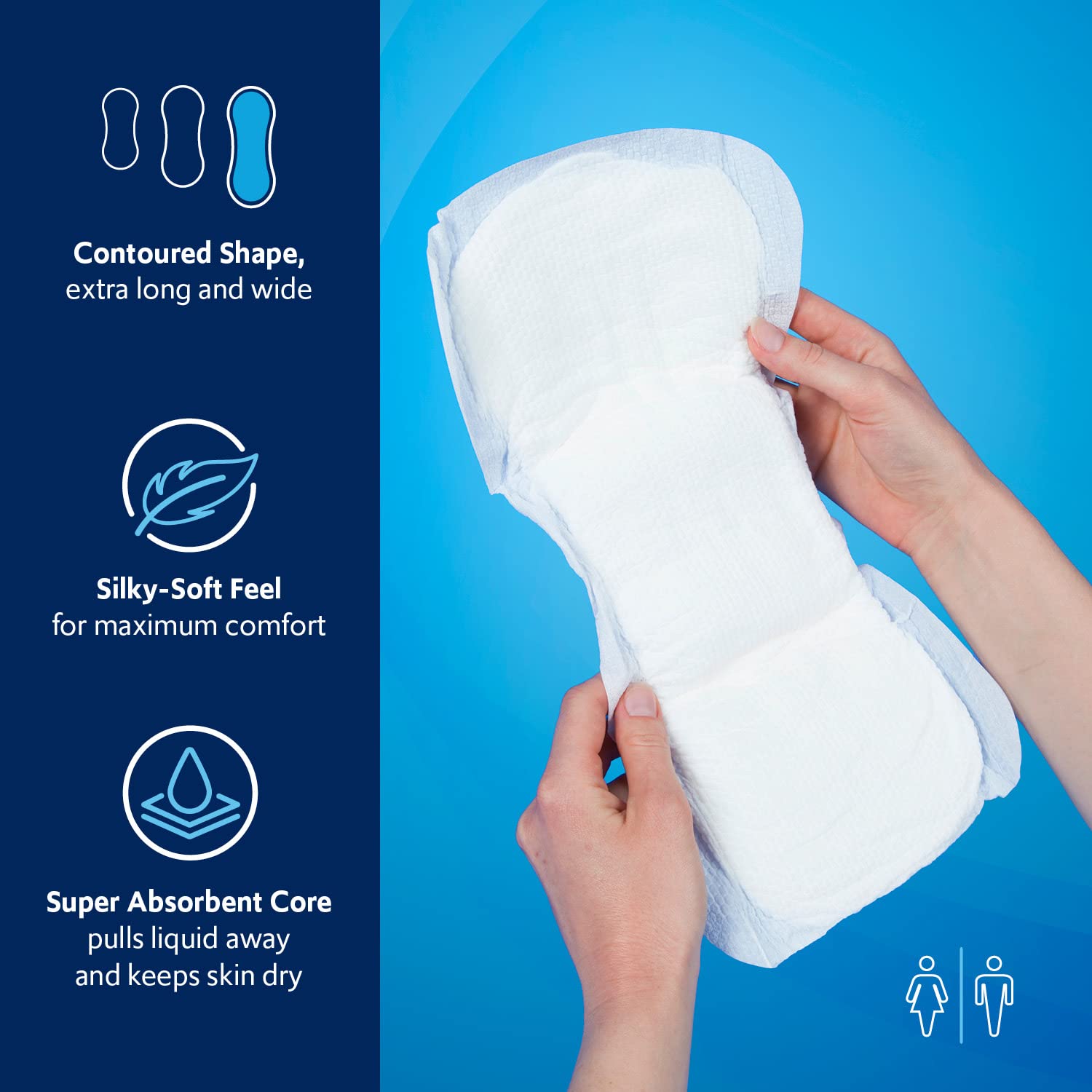 TotalDry Ultimate Boost Ups Overnight Incontinence Pads for Women & Men – FSA HSA Approved Adult Incontinence Pads for Disposable Garments – Contour-Shaped Bladder Control