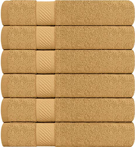 Utopia Towels 6 Pack Medium Bath Towel Set, 100% Ring Spun Cotton (24 x 48 Inches) Medium Lightweight and Highly Absorbent Quick Drying Towels, Premium Towels for Hotel, Spa and Bathroom (Beige)