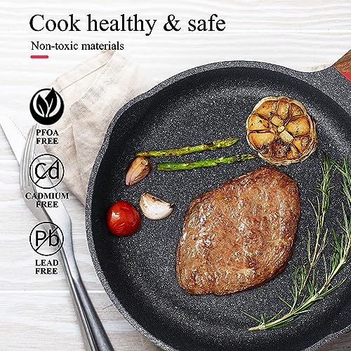 Vinchef Nonstick Frying Pan Anti Scratch,8 Inch Skillet Cast Aluminum Cookware, Induction Compatible