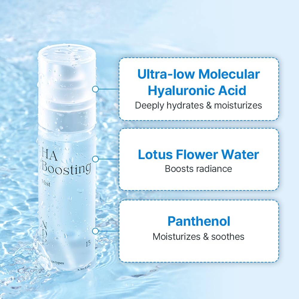 Natural Derma Project Skin Refreshing Hyaluronic Acid Face Mist, HA Boosting, Hydrating, Plumping 100ml