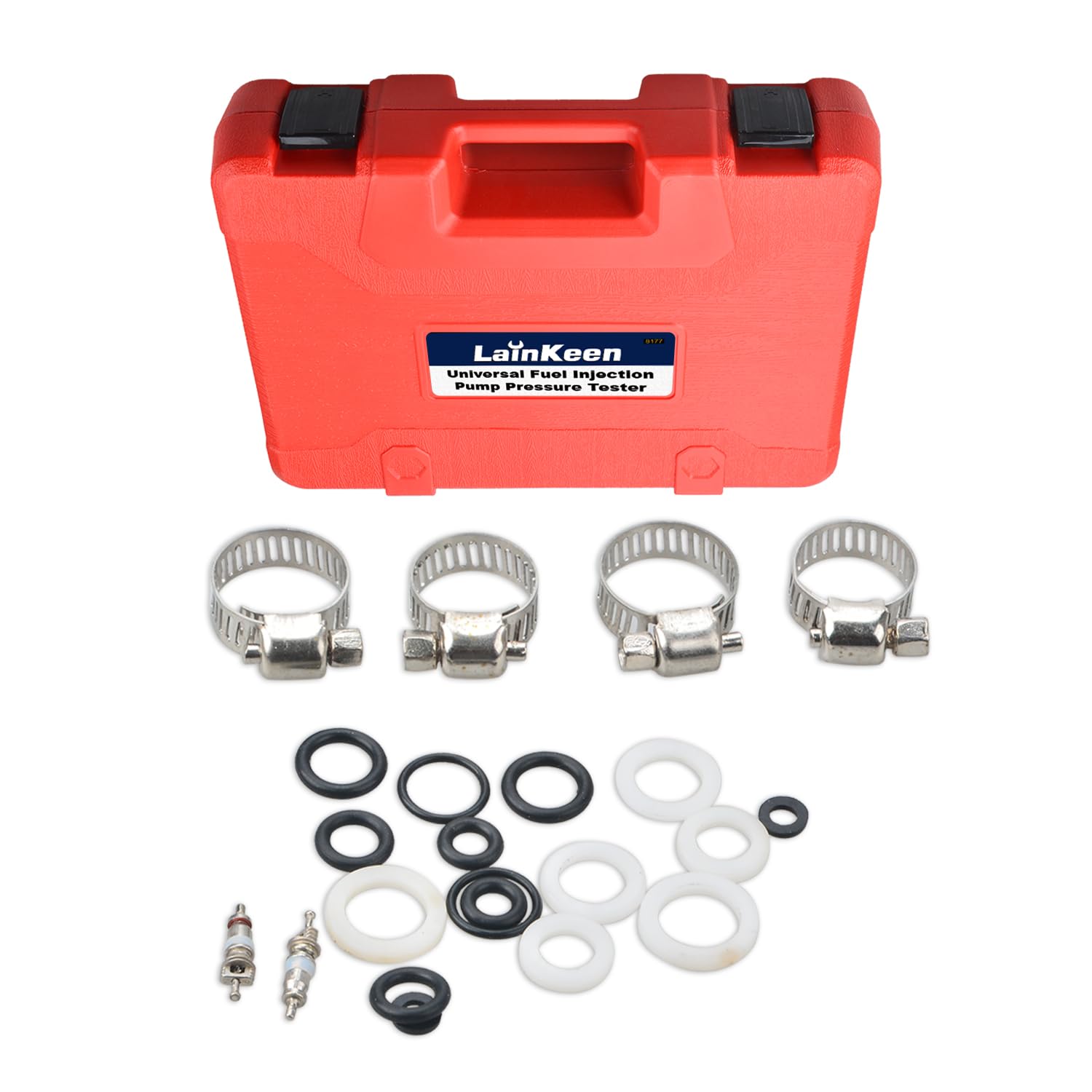LainKeen Quick Connection Fuel Injection Injector Pressure Tester Gauge Tools Kit 0-140 PSI with 9.49,7.89,6.30 Fuel Line Fittings Suitable for More Engine