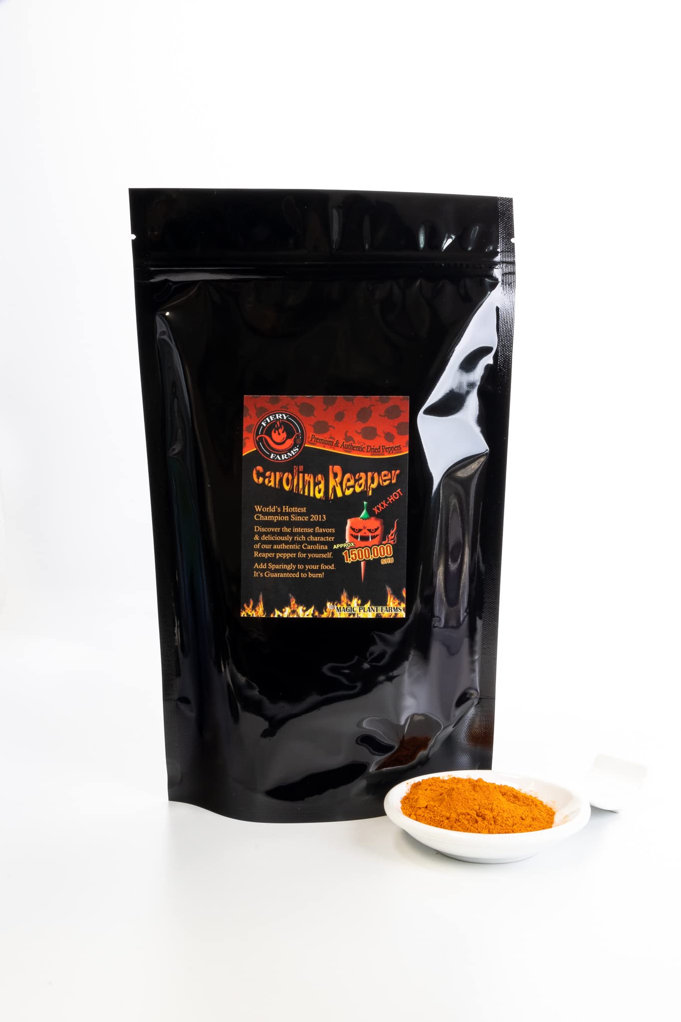 Fiery Farms Carolina Reaper Flakes - 4 oz - 1.5M to 2M SHUs Extremely Hot Red Chili Pepper Flakes, Pure, No Additives
