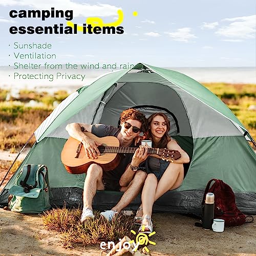 Suzhi 6/8 Person Tents for Camping Waterproof, 8 Man Tent 2 Room Tents for Camping Family Camping Tents Tall Tents Two Sides Large Mesh Windows, 2 Wider Doors, Portable with Carry Bag