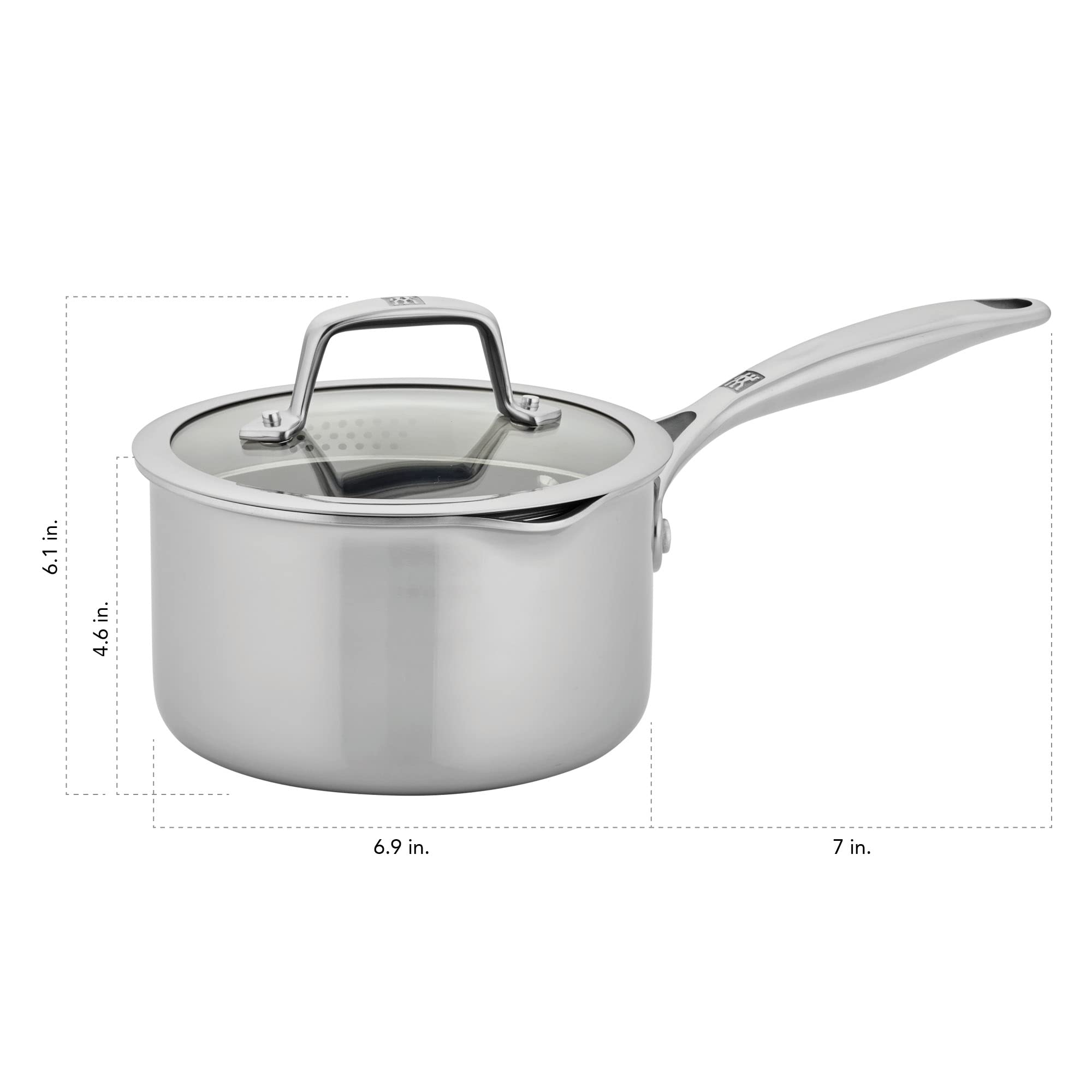 ZWILLING Energy Plus 2-qt Stainless Steel Ceramic Nonstick Tall Saucepan