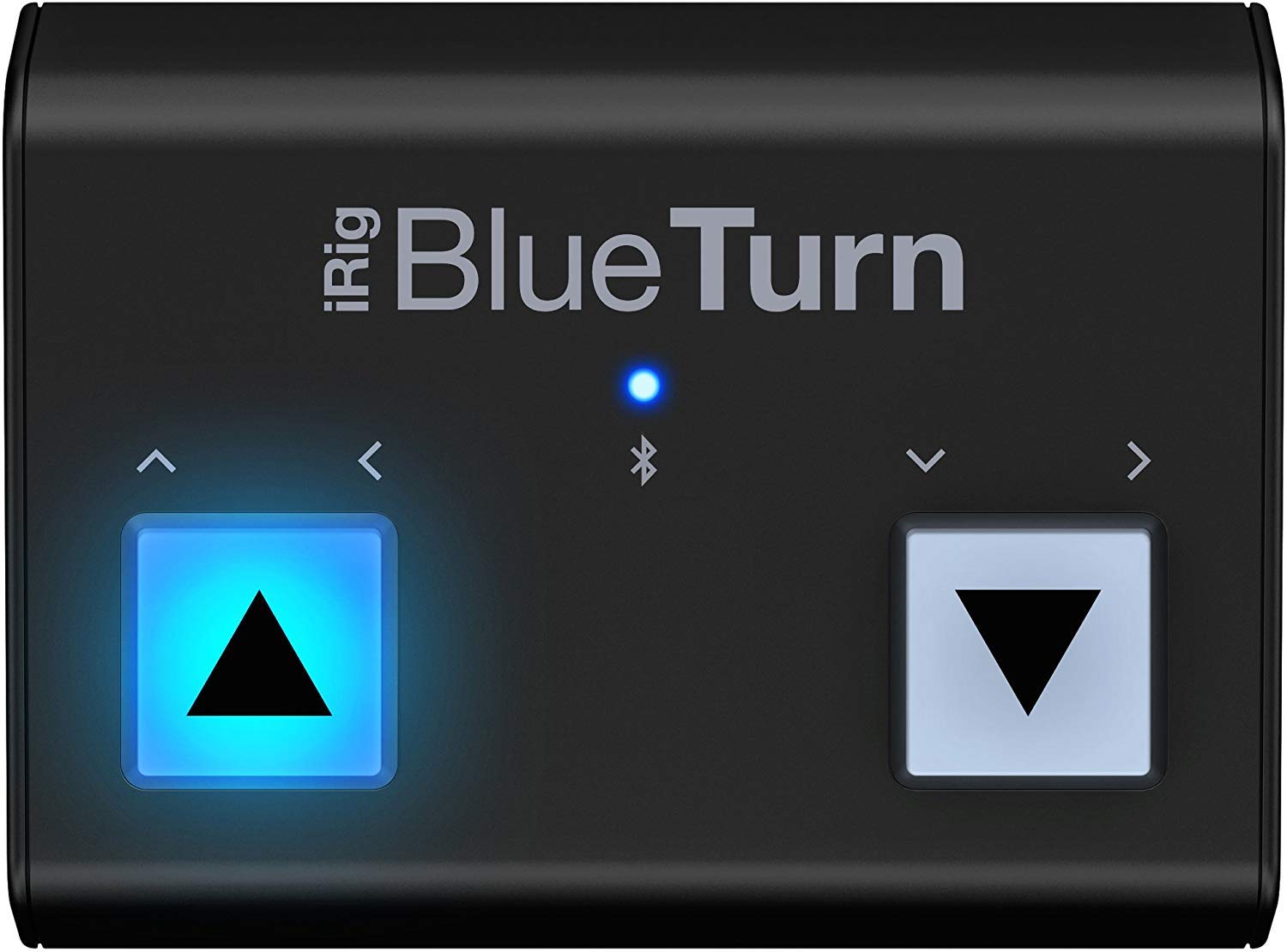 IK Multimedia iRig BlueTurn wireless page turner, backlit silent foot switches, Bluetooth LE, iPhone iPad Mac, pedal board with 3 mode configurations for sheet music, music stands, keynote controller