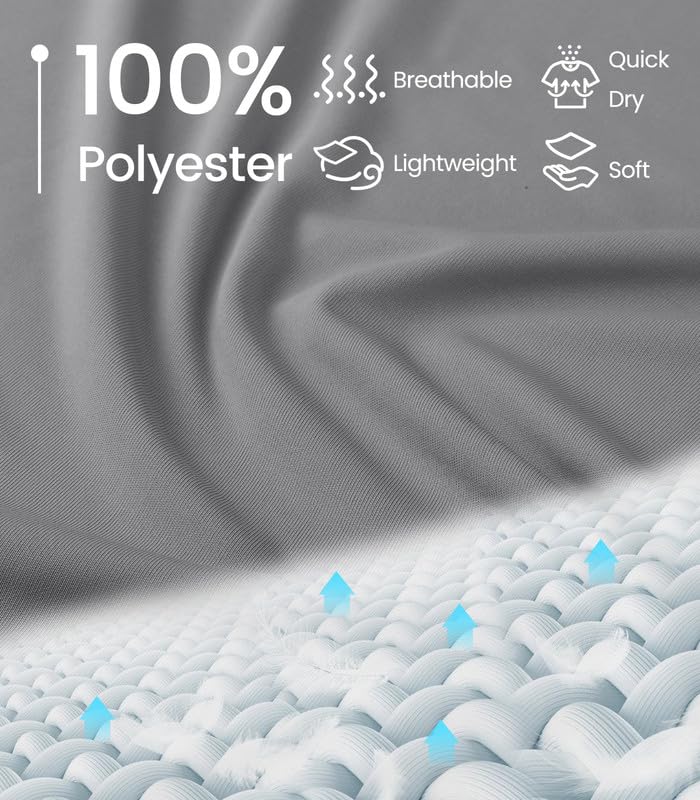 Nepest Workout Shirts for Men Short Sleeve Quick Dry Athletic Gym Active T Shirt Moisture Wicking Performance Polyester Dark Grey L