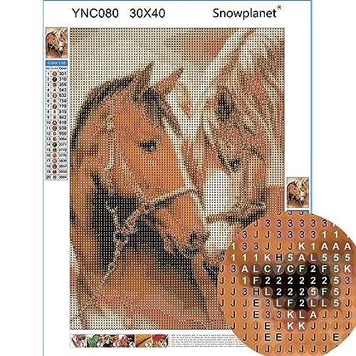 Snowplanet Horse Diamond Mosaic Painting- Full Drill Diamond Mosaic Painting Kits,Diamond Art Kits for Adults,5d Gem Art for Adults Wall Home Decor(YNC080)