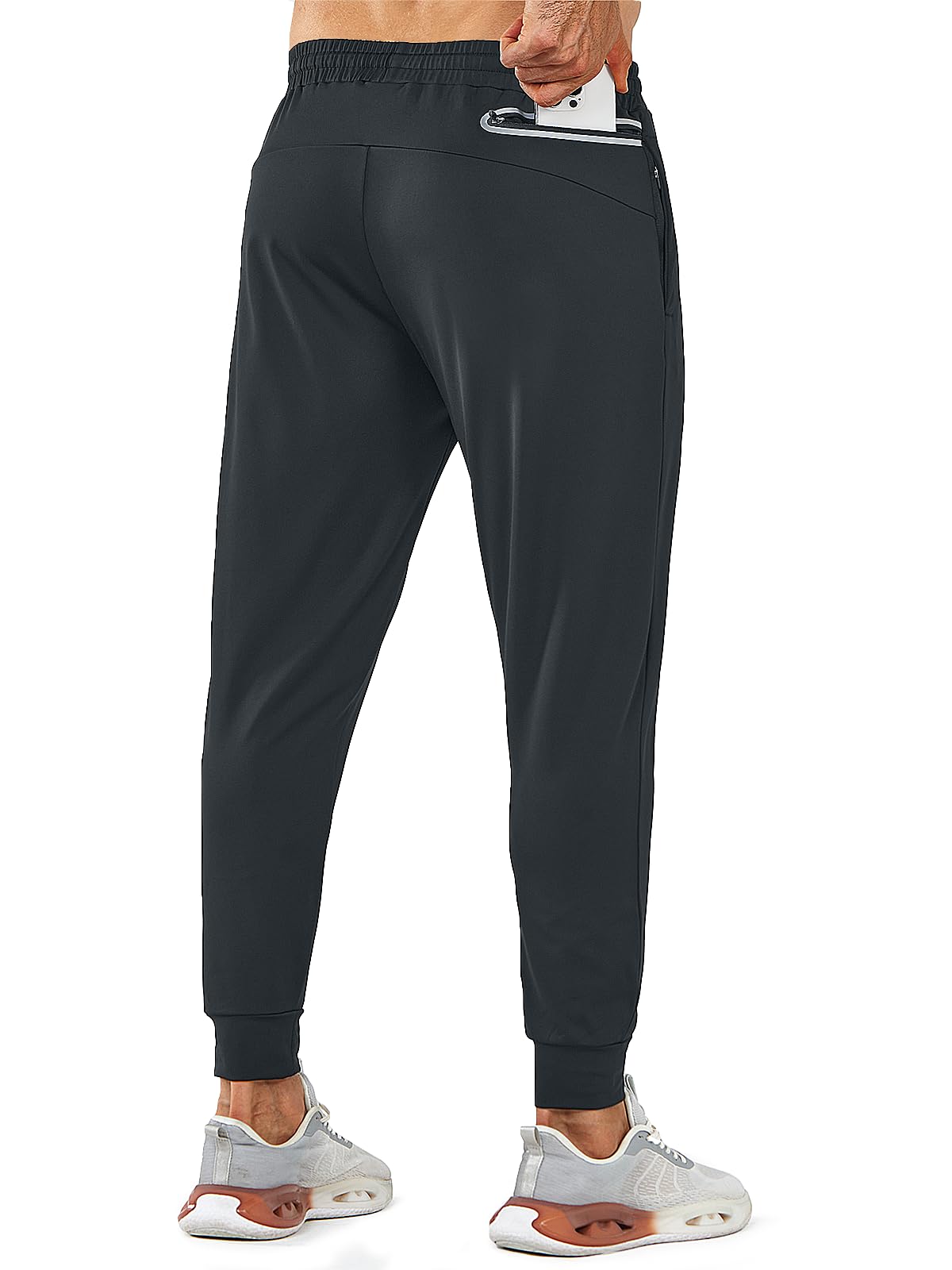 NORTHYARD Men's Joggers Pants with Zipper Pockets Lightweight Sweatpants Athletic Running Workout Track Pants for Men Black M