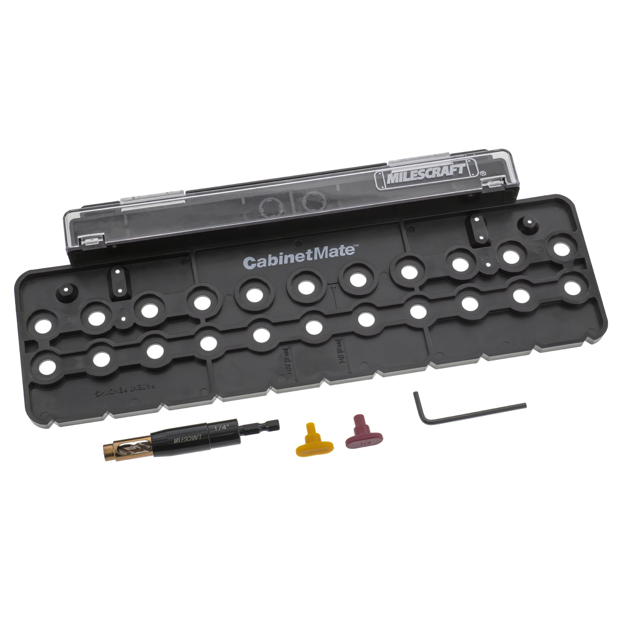 Milescraft 1316 Cabinet Mate Shelf Pin Jig - Shelf Pin Drilling Jig to Create Holes for Wobble Free Shelves. Cabinet Hardware Jig / Drill Guide for Straight Holes