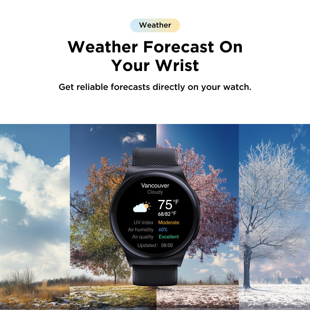 Motorola Moto Watch 120 - Premium Smartwatch for Men with AMOLED Display, 10-Day Battery, Heart Rate & SpO2 Tracking, Fitness & Health Monitoring, Compatible with Android and iPhone - Phantom Black
