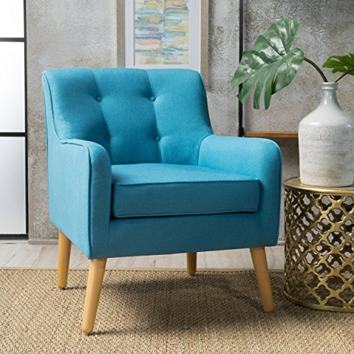 Christopher Knight Home Felicity Mid-Century Fabric Arm Chair, Teal 29.5D x 25W x 30.5H Inch