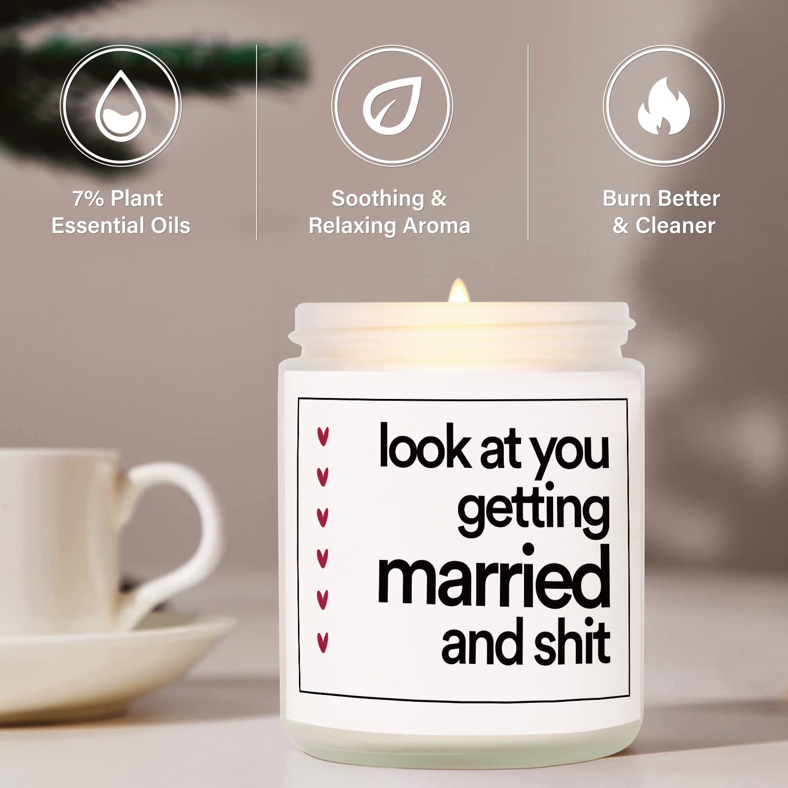 BaubleDazz Funny Wedding Gifts, Bachelorette Gifts for Bride, Bridal Shower Gift for Bride- 7oz Lavender Scented Soy Wax Candle- Bride to Be Gifts for Her, Wedding Gifts for Bride