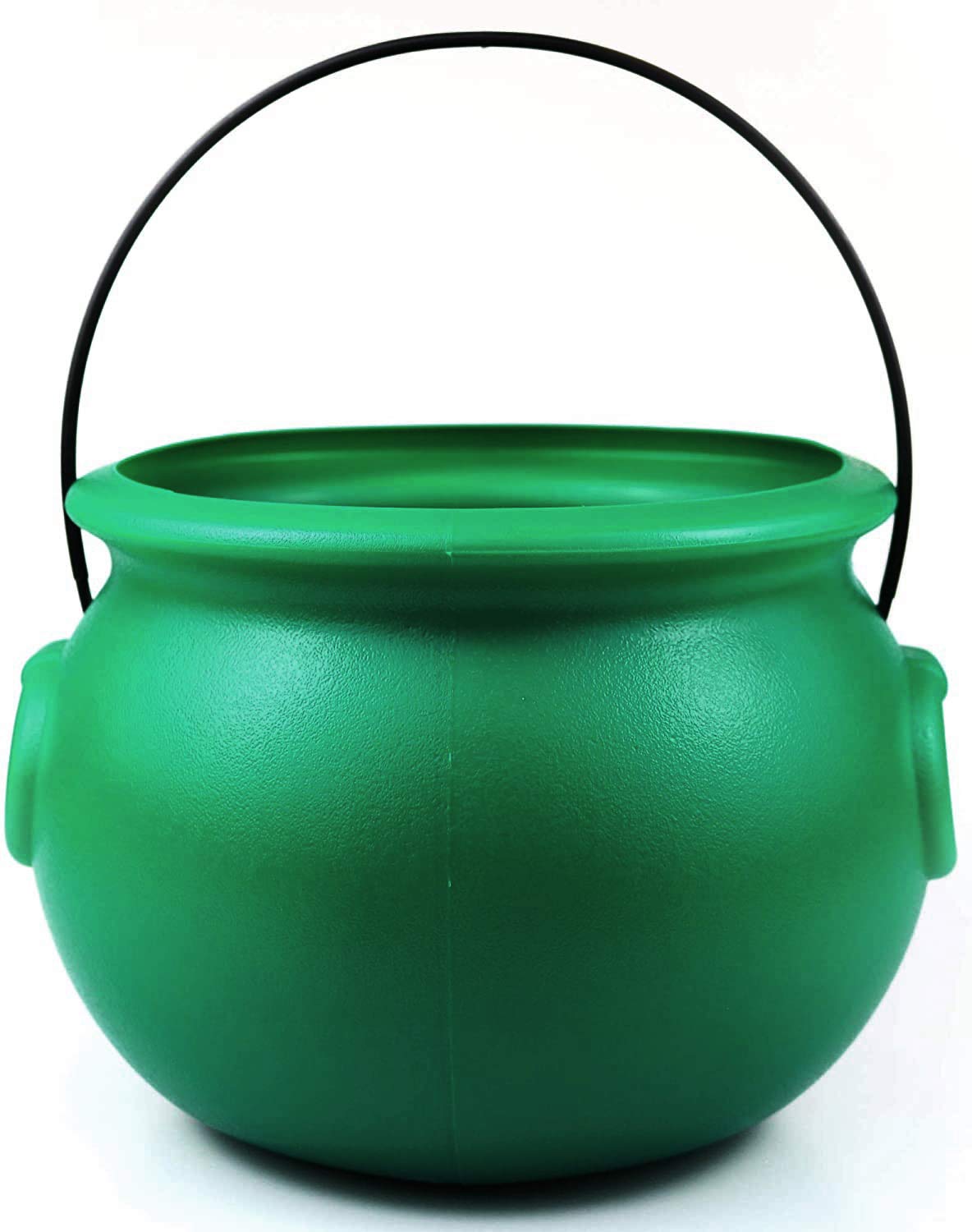 GIFTEXPRESS 8" Green Cauldron Kettle for St Patrick Day, Mardi Gras, Halloween, Pot of Gold Pot, Lucky Leprechaun Kettle, Plastic Cauldron