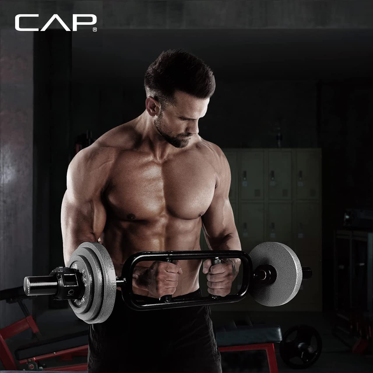 CAP Barbell 2' Solid Olympic Triceps Bar, No Collars, Black (New Version) (OBIS-34SB-3)