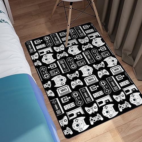 Lacut Game Rug Teen Boys Carpet with Game Controller Decoration, 3D Gaming Rugs for Boy’s Bedroom Living Room Playroom, Non-Slip Gamer Carpet Children Gaming Area Rugs (47" x 31")