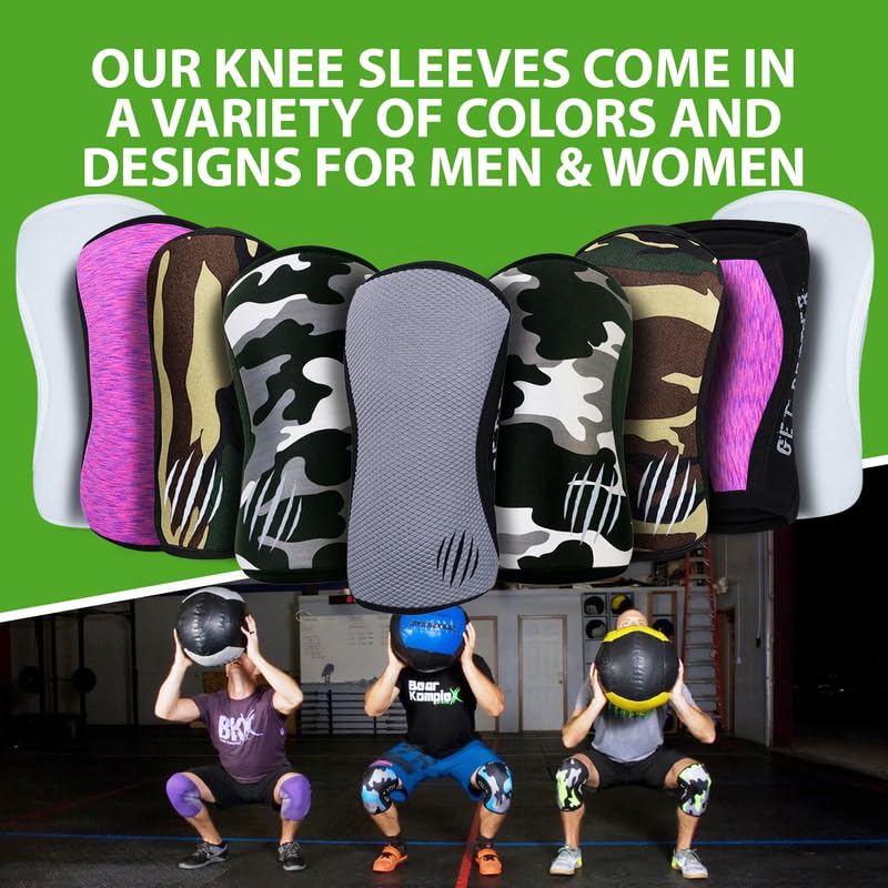 Bear KompleX Knee Sleeves for Weightlifting, Lifting Knee Sleeves for Men & Women, 5mm/7mm Compression Neoprene Knee Sleeve Support for Squats, Powerlifting, Gym & CrossFit
