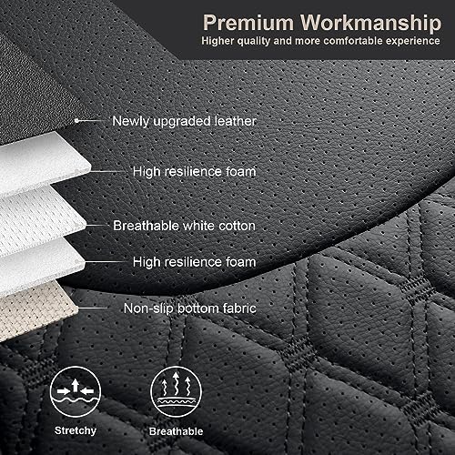 GIANT PANDA Customized Front Car Seat Covers for Jeep Wrangler JK 2/4 Door Sahara Sport Rubicon Unlimited Altitude 2013 2014 2015 2016 2017,Faux Leather - (Black)