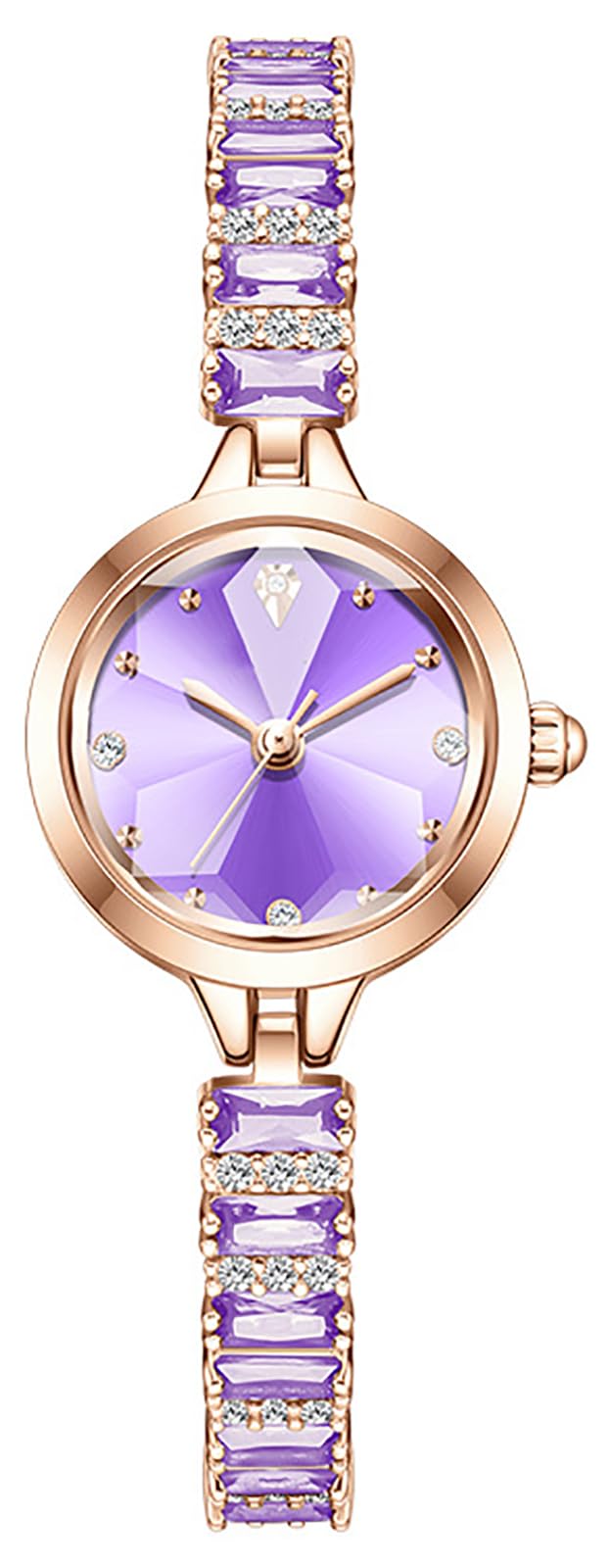 BESTKANG Crystal Women's Watch Diamond Fashion Luxury Elegant Waterproof Women's Wrist Watch (Purple)