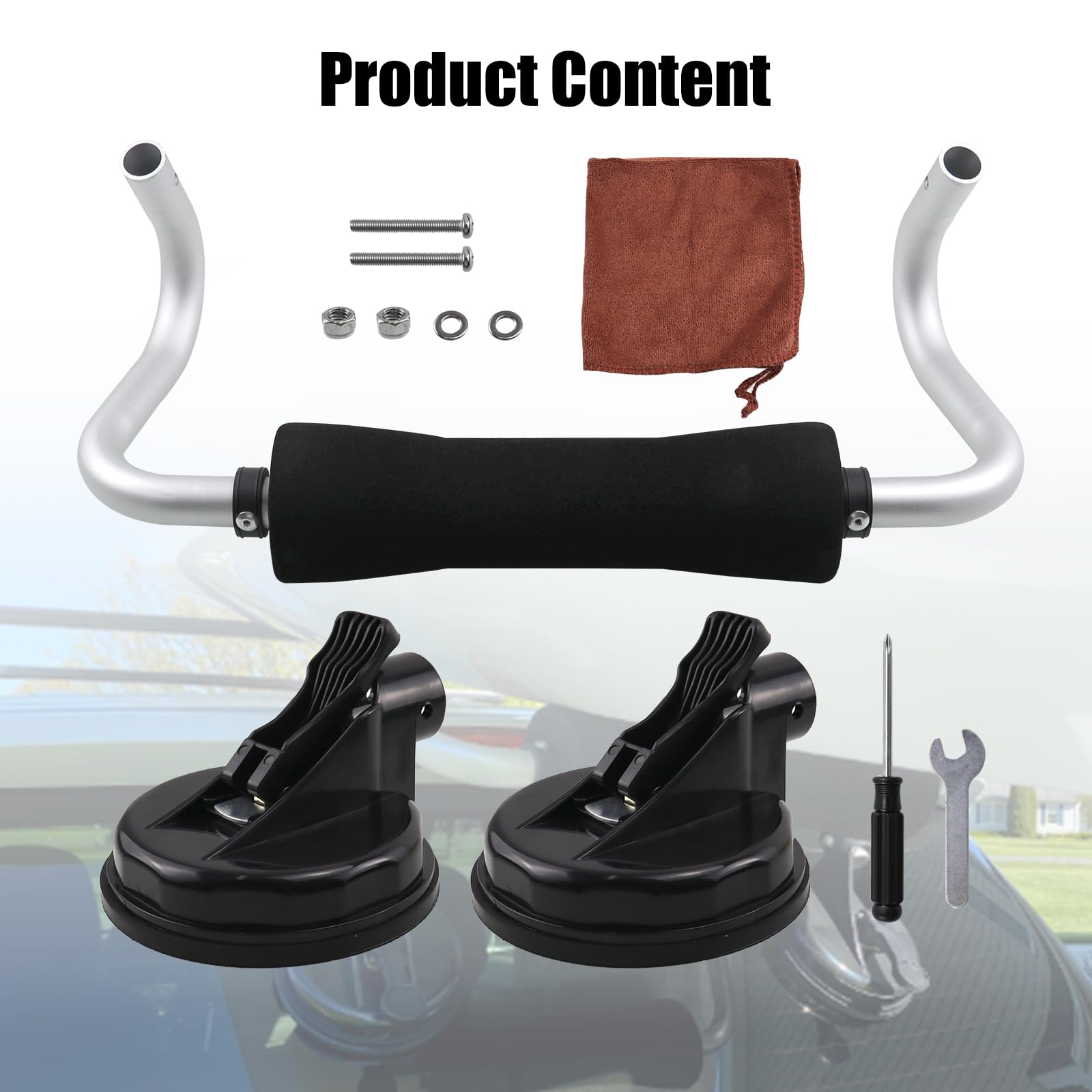 CWaveRow Kayak Roller Kayak Load Assist with Heavy Duty Suction Cups Mount Compatible with Most Car Universal Kayak Accessories