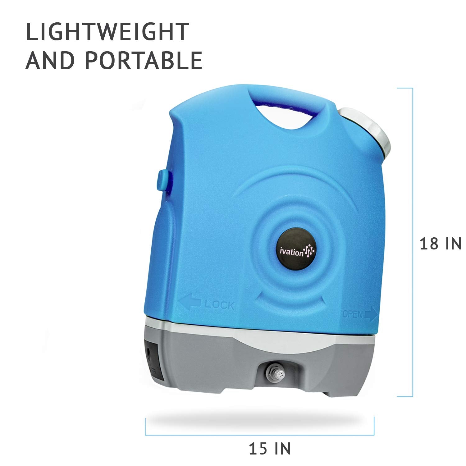 Ivation Multipurpose Portable Spray Washer w/Water Tank – Built in Rechargeable 2200 mAh Lithium Battery and 12v Car Plug - Metal Trigger Guns, Shower & Brush Heads and Flexible Hose