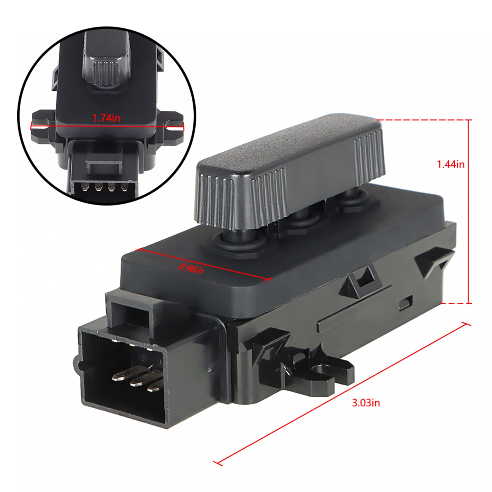 Power Seat Control Switch 14685293 Replacement for 1999-2007 Chevy Silverado GMC Sierra Front Left and Right Side PSW21 12450256 1S3896 SW4168