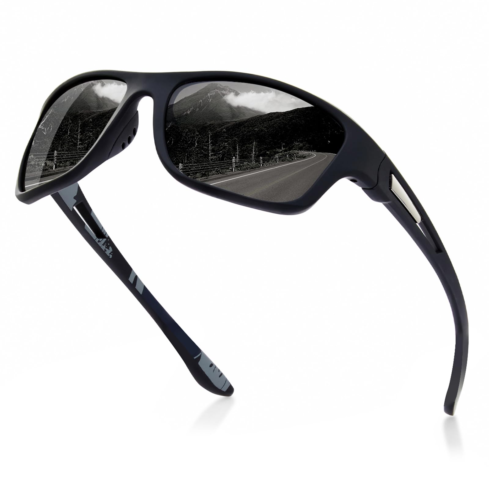 suoso Polarized Sports Sunglasses for Men: UV400 Protection Glasses Womens Wrap Around Goggles for Driving Fishing