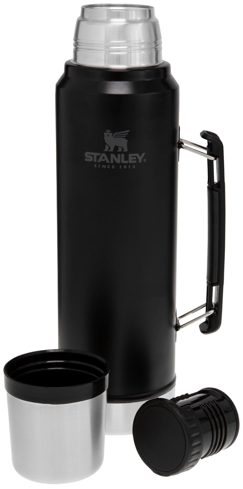 Stanley Classic Vacuum Insulated Wide Mouth Bottle - Matte Black - BPA-Free 18/8 Stainless Steel Thermos for Cold & Hot Beverages - 1.1 QT