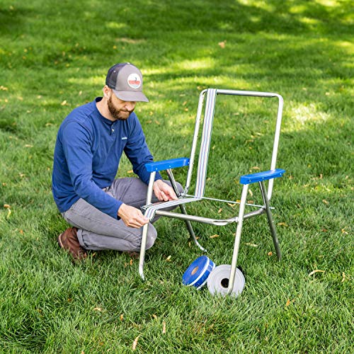 Lawn Chair USA Chair Replacement Lawn Chair Webbing - Webbing for Lawn Chairs. UV-Resistant Straps Made with Durable Polypropylene. Chair Webbing Kit (2 1/4" x 50', Sea Island Blue)