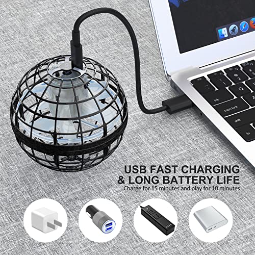 AMERFIST 2024 Flying Orb Ball Toy,Cosmic Globe Boomerang Hover Ball Galactic Fidget Spinner, Hand Drone Orbit, Cool Toys Gift for 6 7 8 9 10+ Year Old Boys Girls Teens Outdoor Toys(Black)